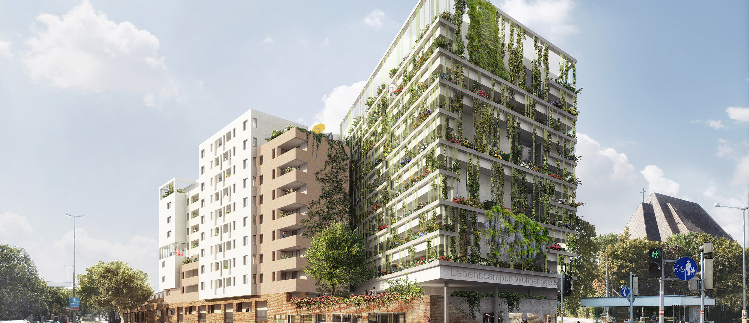 Rendering Lebenscampus Wolfganggasse. Foto: Expressiv GmbH Wickenburggasse 4/3, 1080 Vienna, Austria.