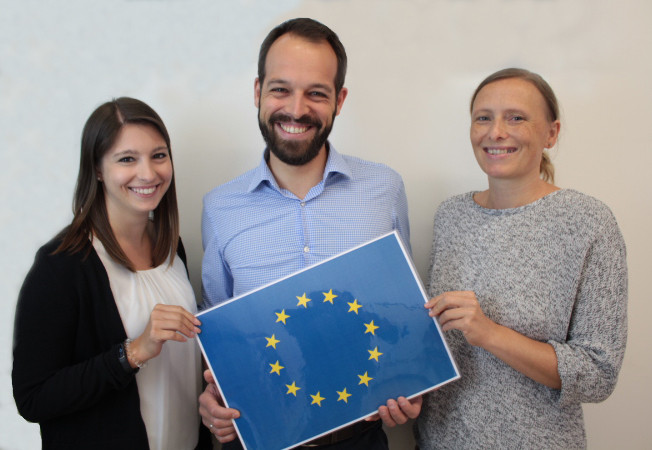 Theresa Antl, BSc BA (Projektassistentin, Europäische Kooperationen), Sebastian Frank, MSc (Projektmanager, Nationale Projekte und Europäische Kooperationen) und Dipl.-Ing. Valerie Koch, BEd (Projektmitarbeiterin, Nationale Projekte und europäische Kooperationen).(v.l.n.r.)