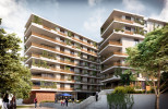 Rendering Außenaufnahme des neuen ÖJAB-Pflegewohnhauses Neumargareten - Wohlfühlen am Lebenscampus.