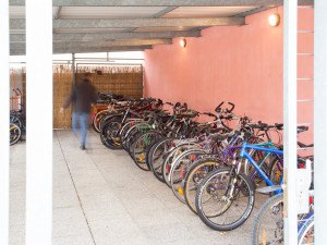 Bicycle storage space at the ÖJAB-Haus Mödling.