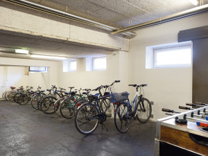 Bicycle storage space of the ÖJAB-Haus Meidling.