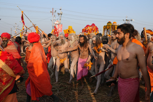 Festumzug in Kumbh Mela in Allahabad. Foto: Ottilie Reinfeld.