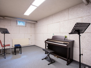 Music practice room of the ÖJAB-Haus Salzburg in Salzburg.