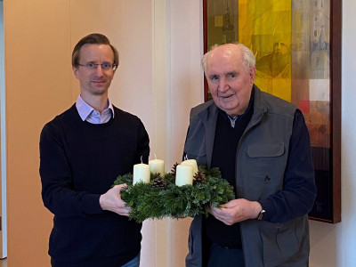 Paul Iby, Altbischof von Eisenstadt (rechts) und Daniel Kremser, Leitung der ÖJAB-IT (links).