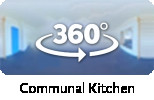 360-view of a Communal Kitchen.