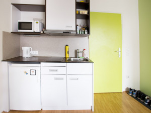 Kitchen in a Single Room of the ÖJAB-Greenhouse.