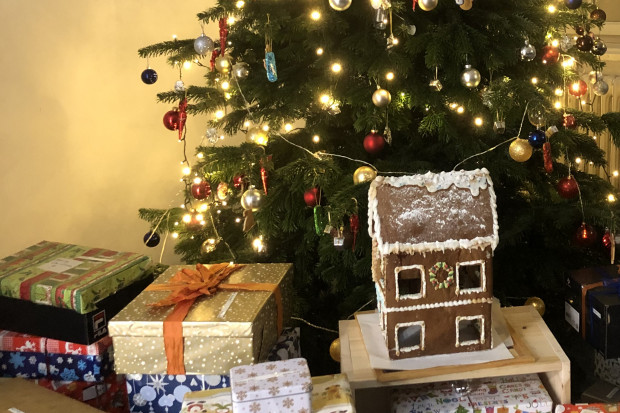 Bunte Geschenkkartons unter dem Weihnachstbaum im ÖJAB-Haus Greifenstein.