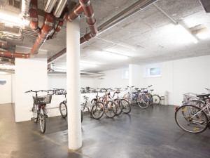 Bicycle storage space of the ÖJAB-Haus Eisenstadt.