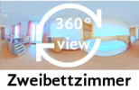 360-Grad-Aufnahme des Zweibettzimmers