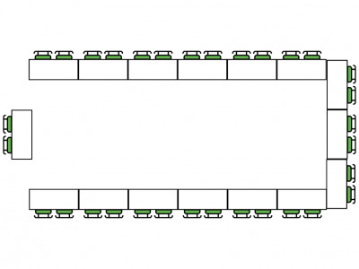 Grafik einer Bestuhlungsvariante in U-Form