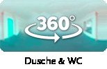 360-Grad-Aufnahme: Dusche & WC
