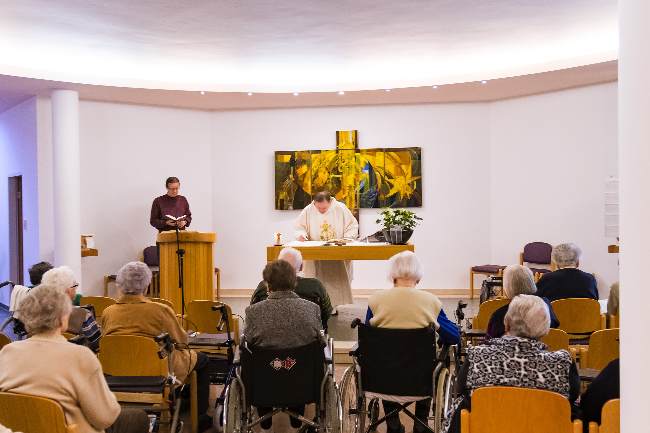 Gottesdienst in der Kapelle.