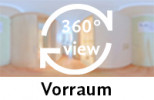 360-Grad-Aufnahme des Zweibettzimmers.