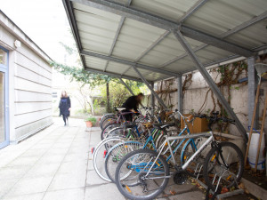 Bicycle storage space of the ÖJAB-Haus Dr. Rudolf Kirchschläger.