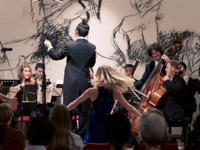 Musicians at a concert in the Antonio-Vivaldi-Saal of ÖJAB-Haus Johannesgasse.