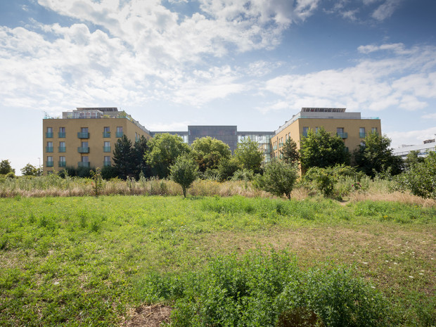 Outdoor shot of the ÖJAB-Haus Eisenstadt.