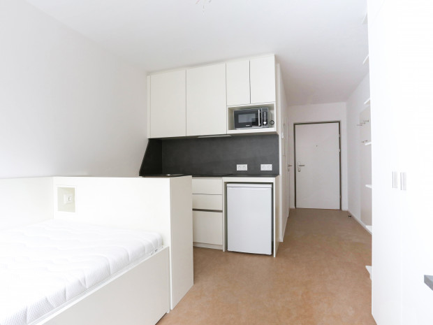 Image of a single room in the new ÖJAB-Haus Remise in Vienna-Meidling.