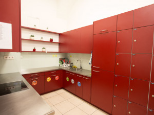 Communal kitchen at the ÖJAB-Haus Johannesgasse.