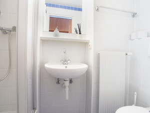 Bathroom at the ÖJAB-Haus Donaufeld.