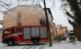 Feuerwehr-Brandschutzübung im leer gewordenen Teil des ÖJAB-Pflegewohnhauses Salzburg.