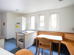 communal kitchen at the ÖJAB-Haus Donaufeld.