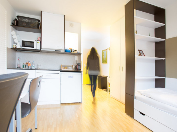 Single Room with kitchen of the ÖJAB-Greenhouse.