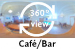 360-Grad-Aufnahme des Cafés