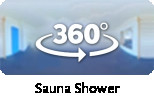 360-view of sauna shower