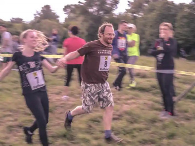 Participants of the ÖJAB Run at the finishing line.