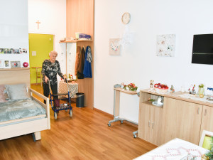 Symbolbild eines Einzelzimmers im neu entstehenden ÖJAB-Pflegewohnhaus Neumargareten.