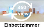 360-Grad-Aufnahme des Einbettzimmers