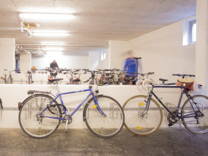 Bicycle storage space at the ÖJAB-Europahaus Dr. Bruno Buchwieser.