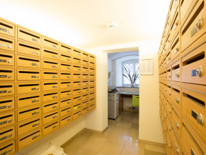 Mailboxes of the ÖJAB-Haus Johannesgasse.