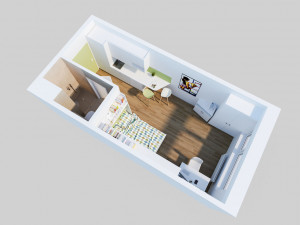 Ground plan illustration of a Single Premium at the ÖJAB-Haus Niederösterreich 1.