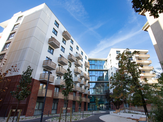 Außenaufnahme "ÖJAB-Pflegewohnhaus Neumargareten - Wohlfühlen am Lebenscampus".